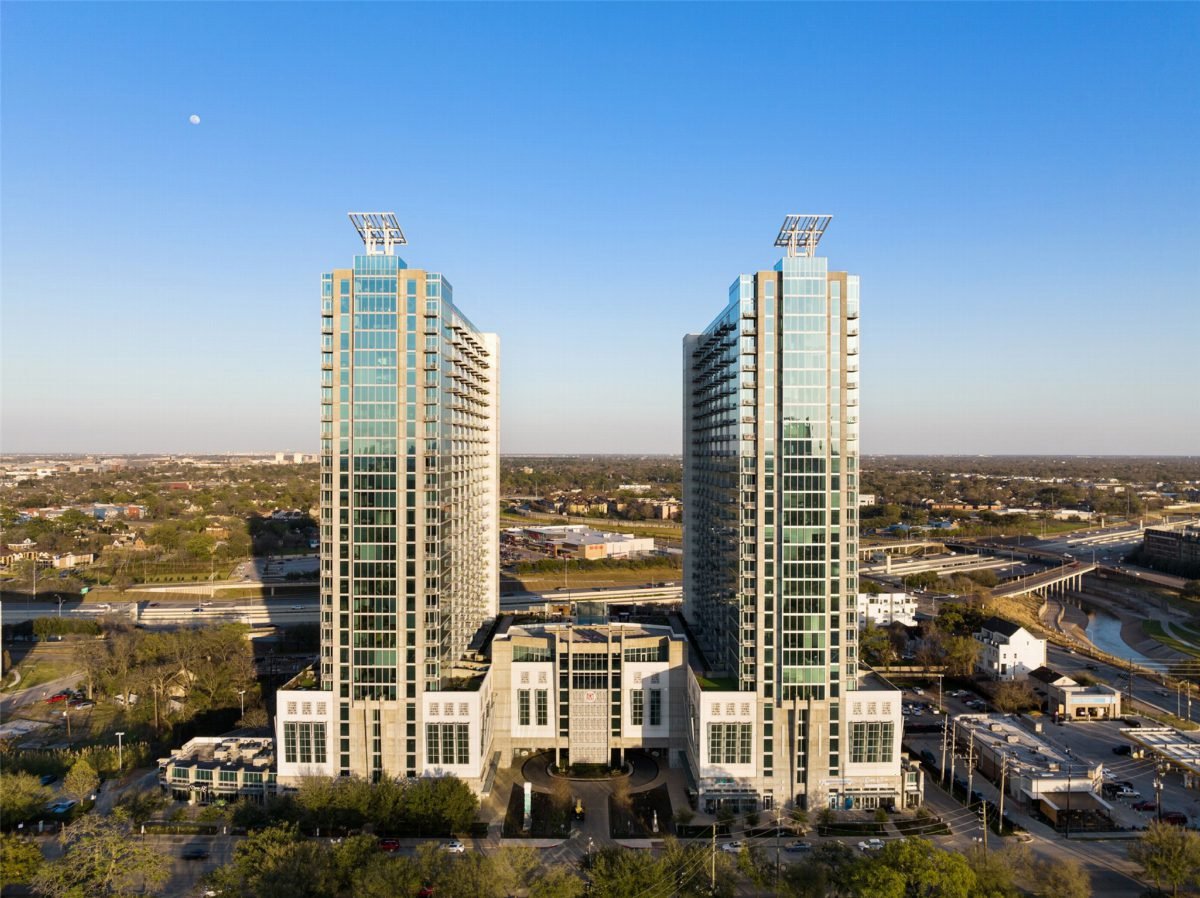 Twin Glass Towers at Dusk