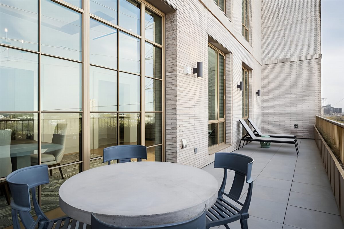 Slate Brick and Glass Patio