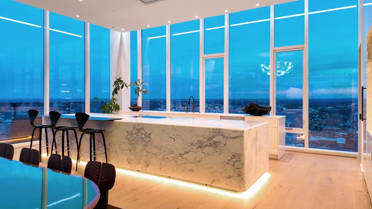 Luminous Marble and Skyline Views