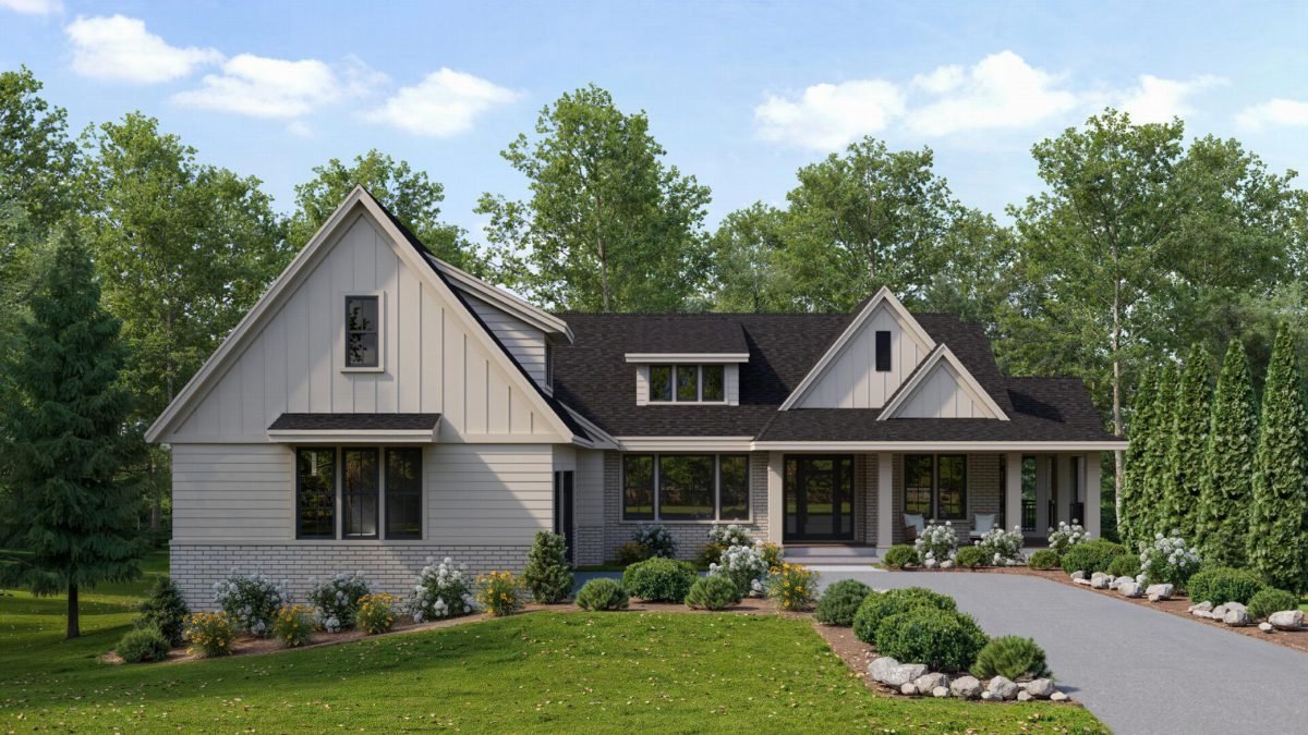 Pale Gray Siding and Stone