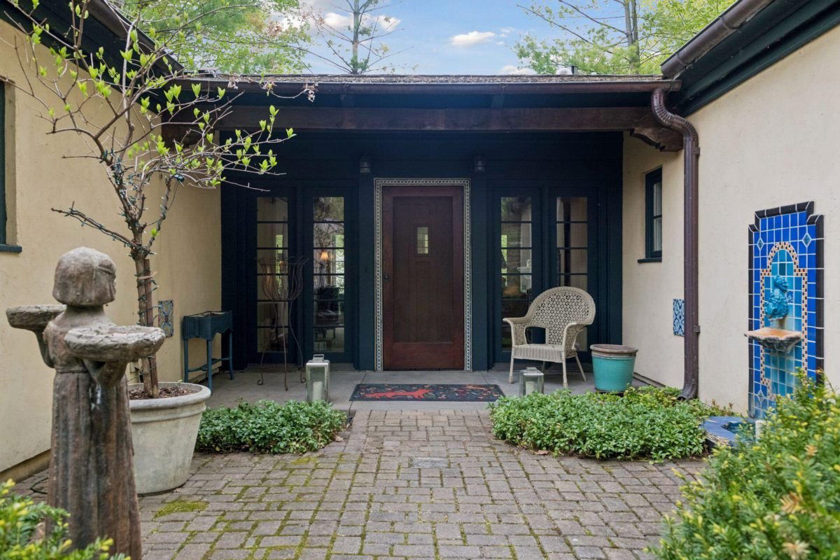 Courtyard Charm with Cobalt Accents