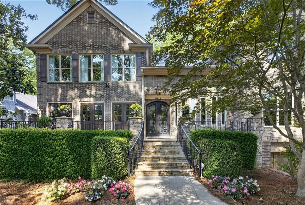 Stone Facade with Manicured Greenery