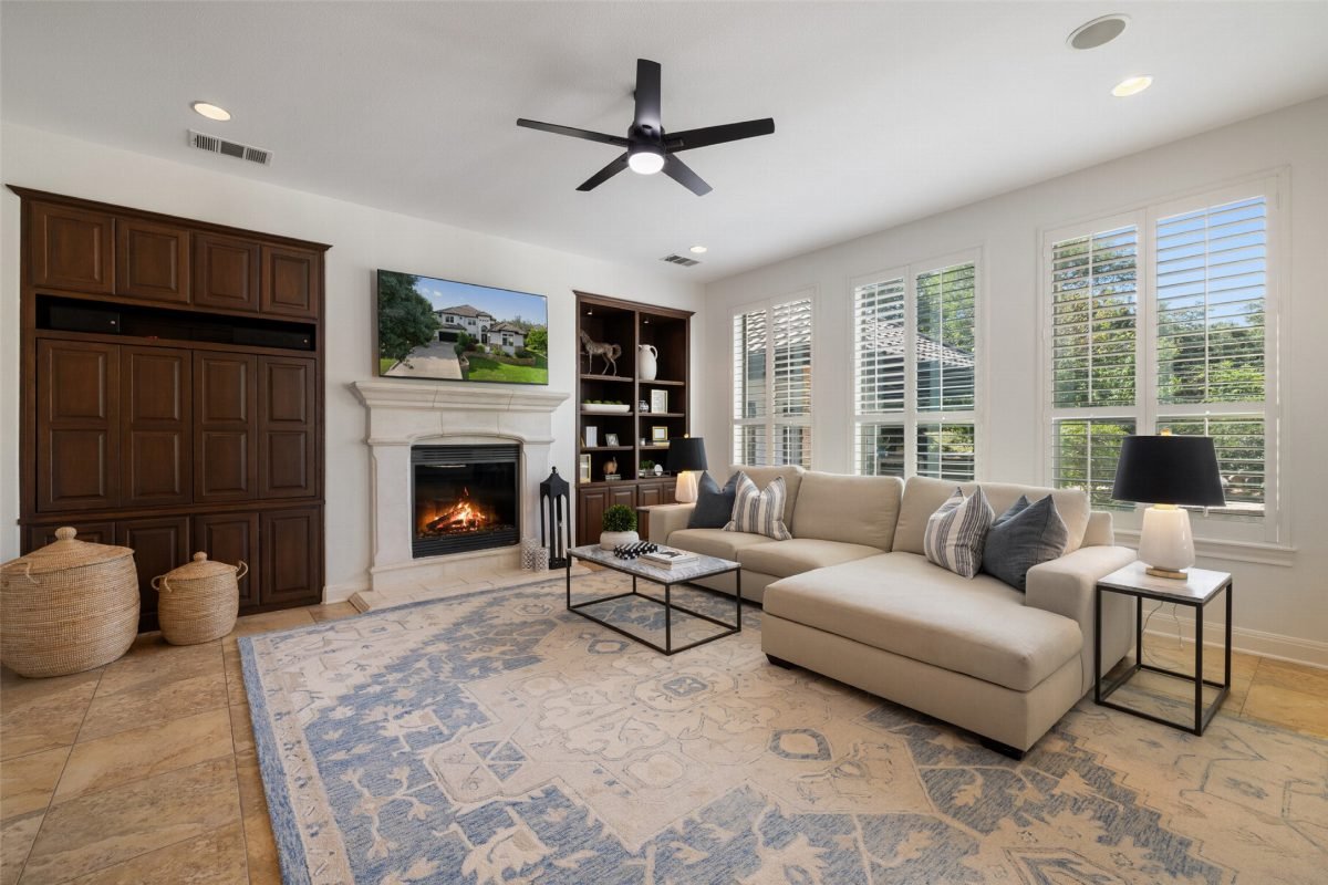 Warm Walnut and Stone Comfort