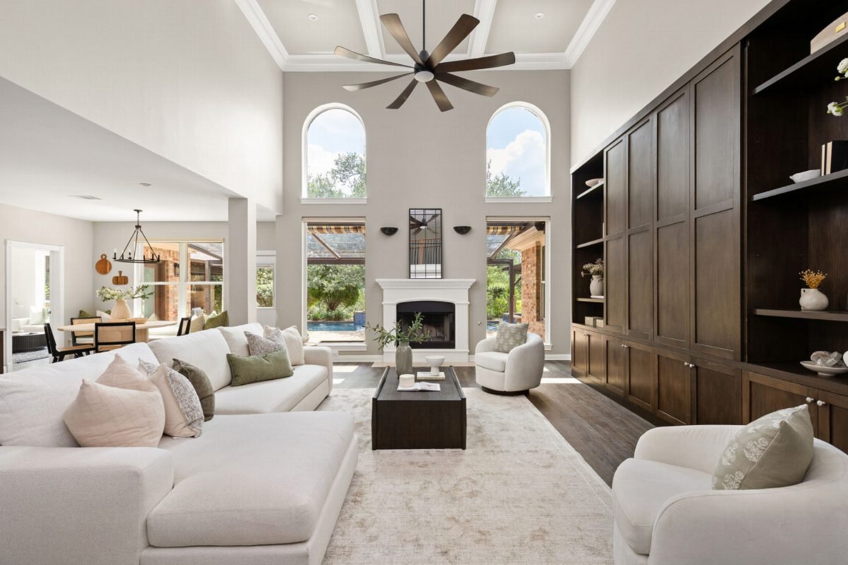 Arched Windows and Dark Walnut