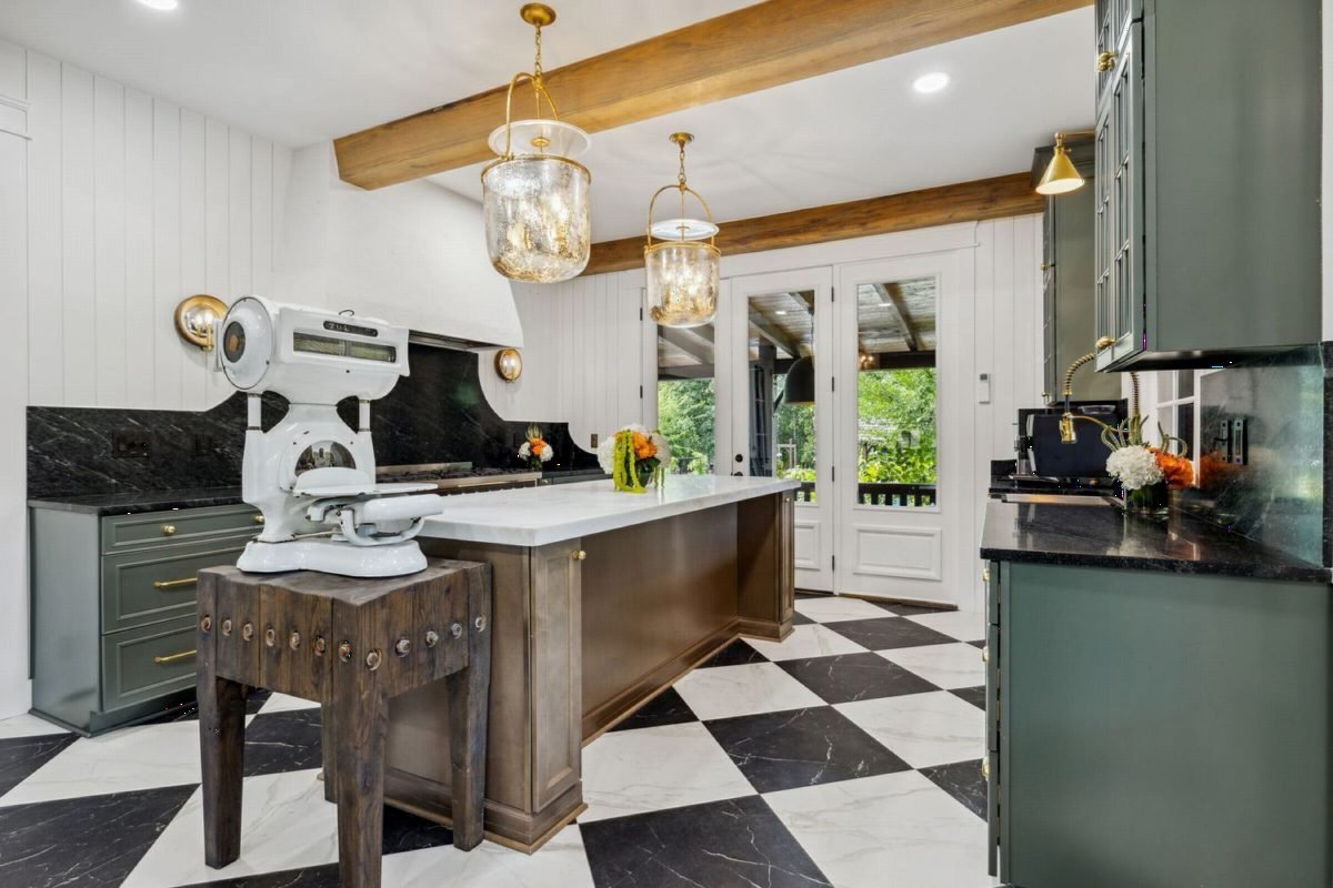 Checkerboard Marble and Brass