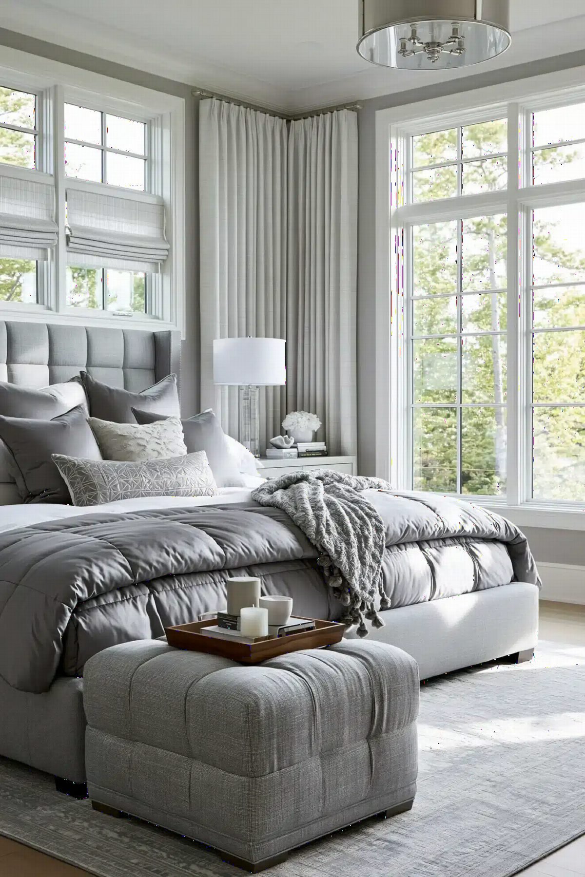 Sculpted Gray Layers with White
