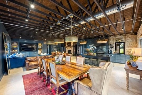Slate Blue and Rustic Timber