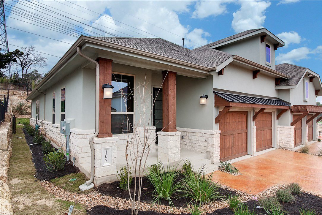 Textured Stucco and Rustic Wood