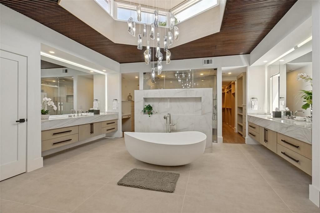 Luxe Marble and Wood Skylight