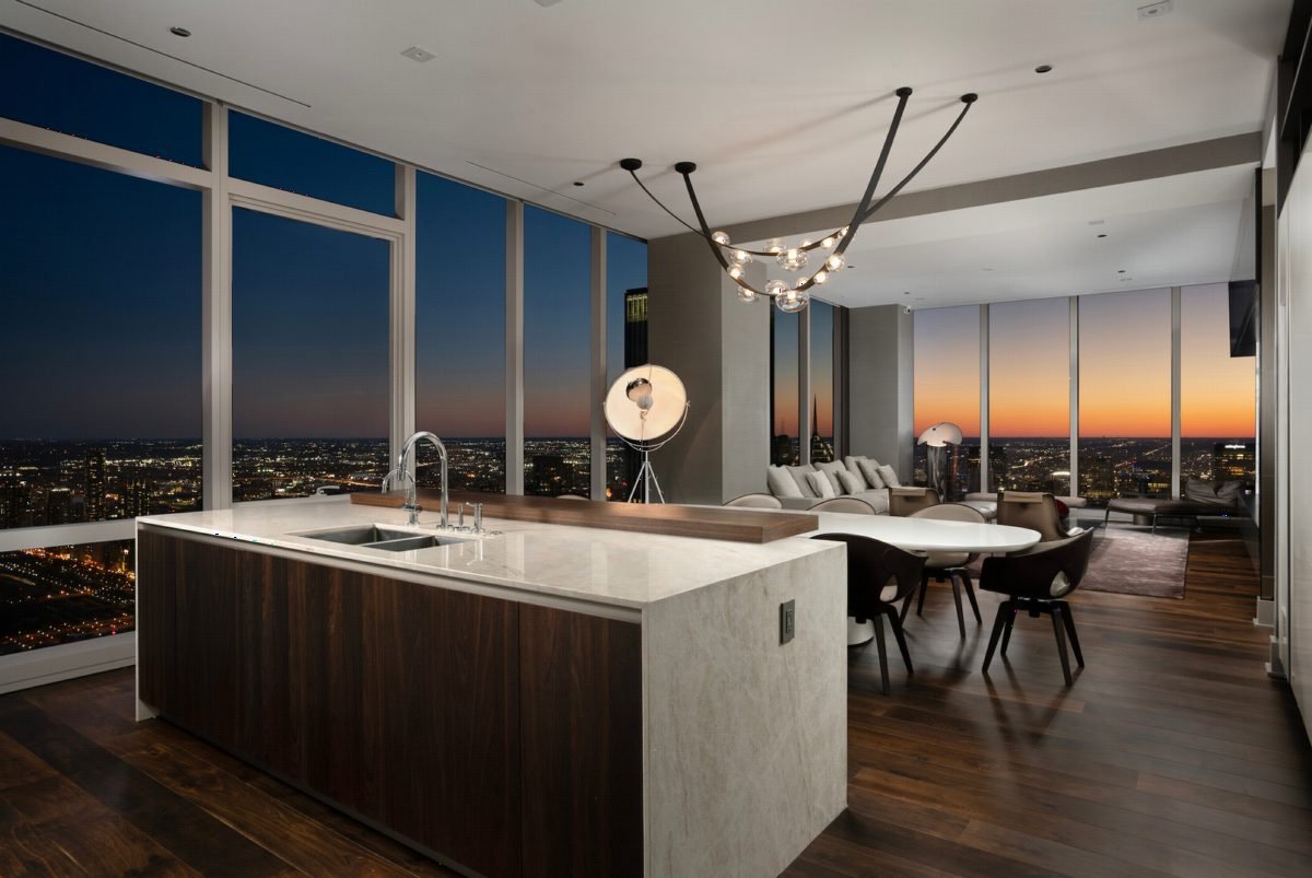 Sunset Views and White Marble