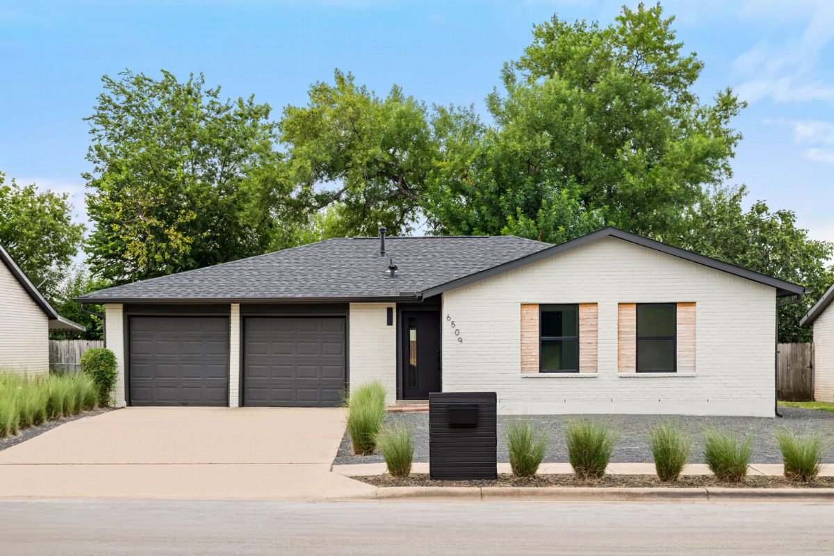 Pale Brick and Slate Garage