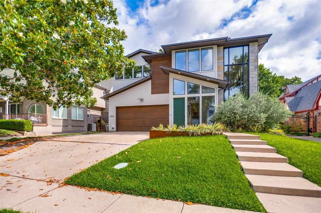 Cedar and Stone Modern Facade