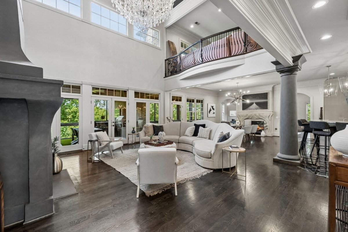 Sleek Gray and Glossy Chandelier