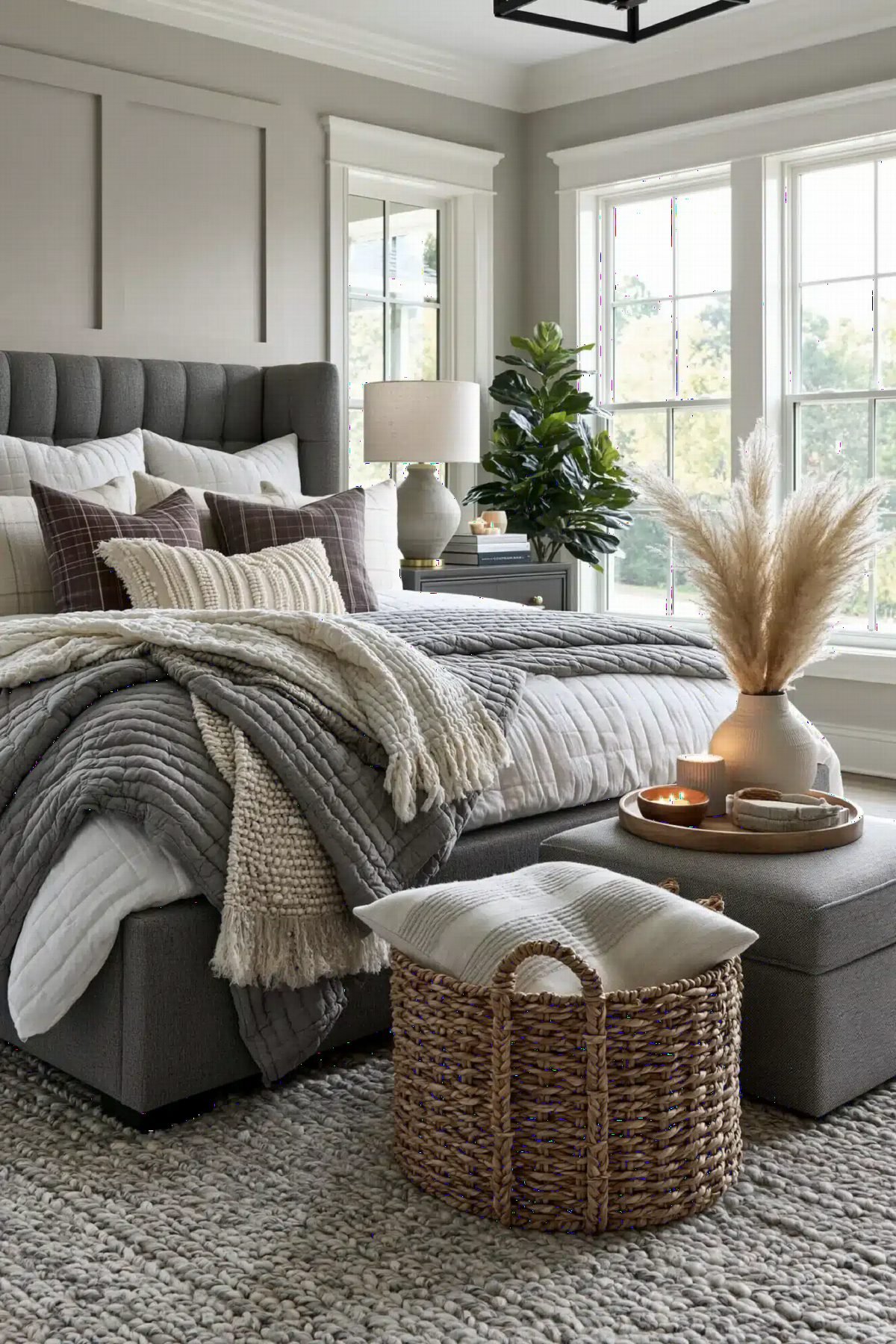 Soft Grey Layers and Woven Texture