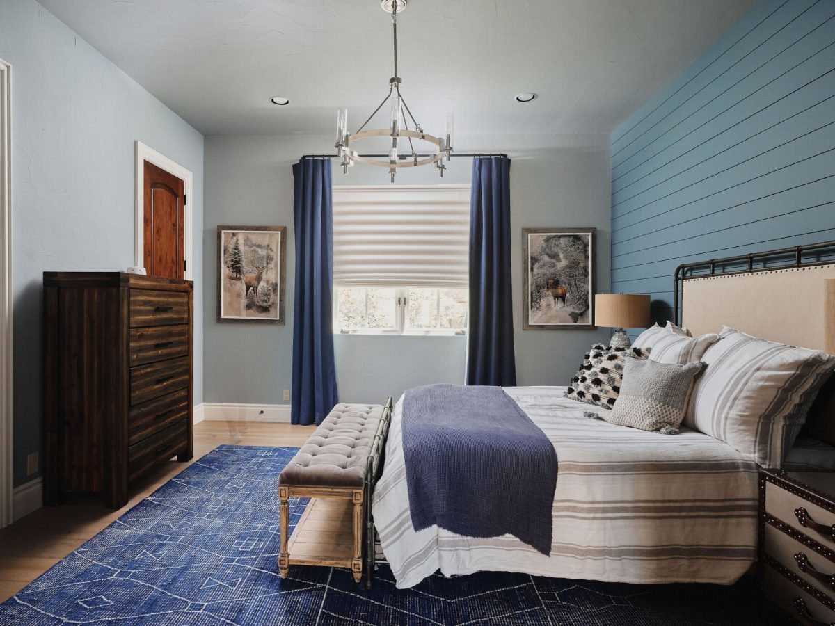 Slate Blue Shiplap Bedroom