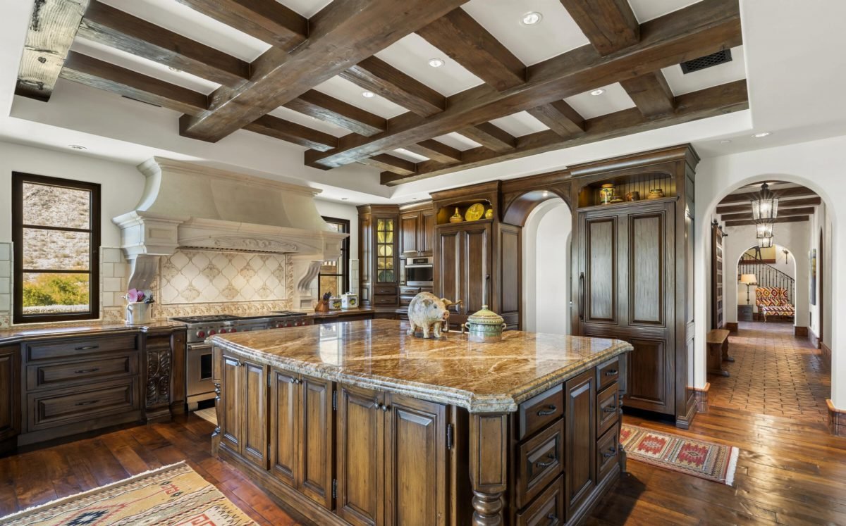 Rustic Walnut and Honed Granite
