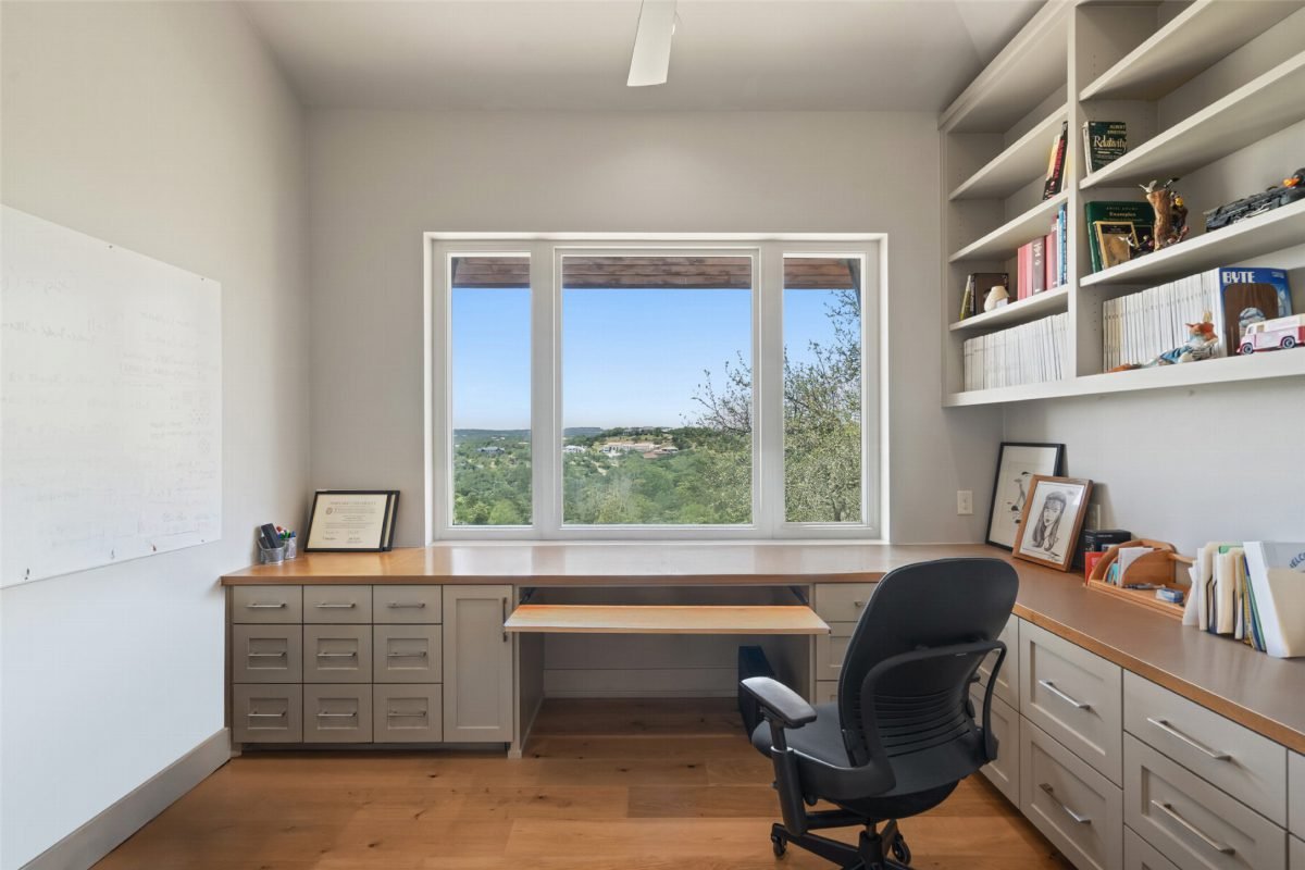Slate Gray Office with Oak