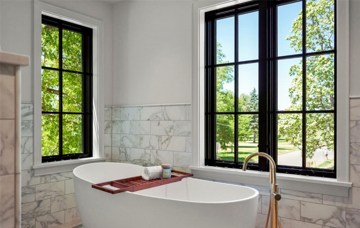 Marble Serenity with Black Frames