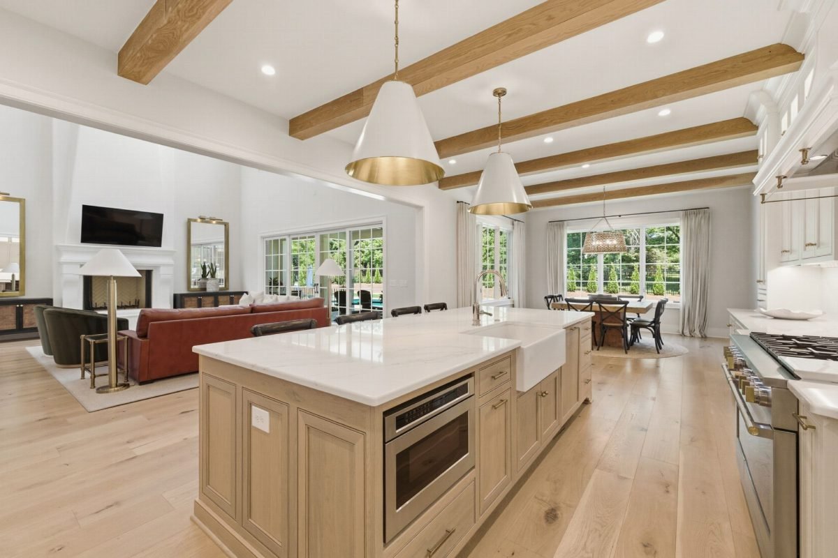 Pine Beams Over Crisp White