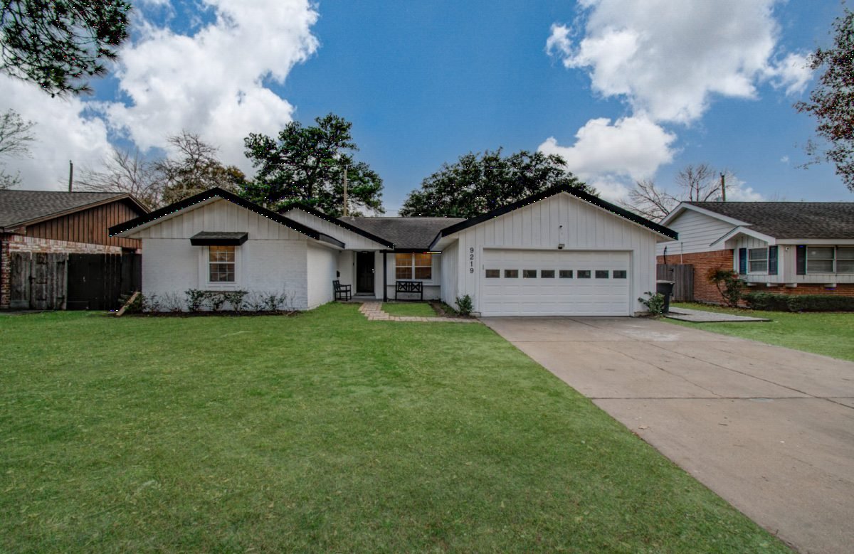 Classic White Ranch with Black Trim