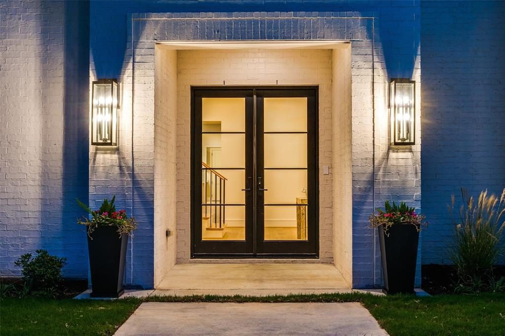 Illuminated Brick and Black Glass