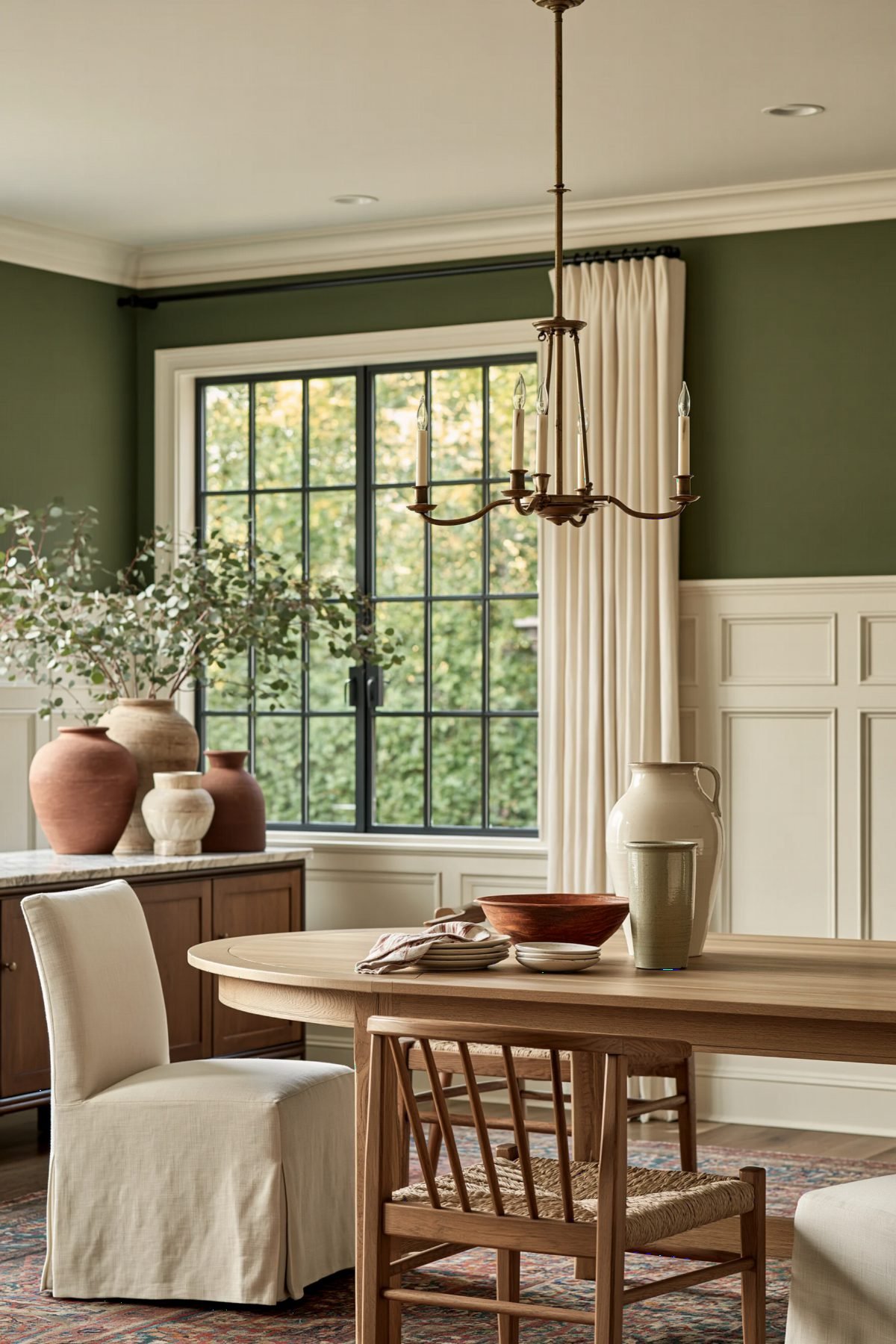 Sage Green and Rattan Warmth