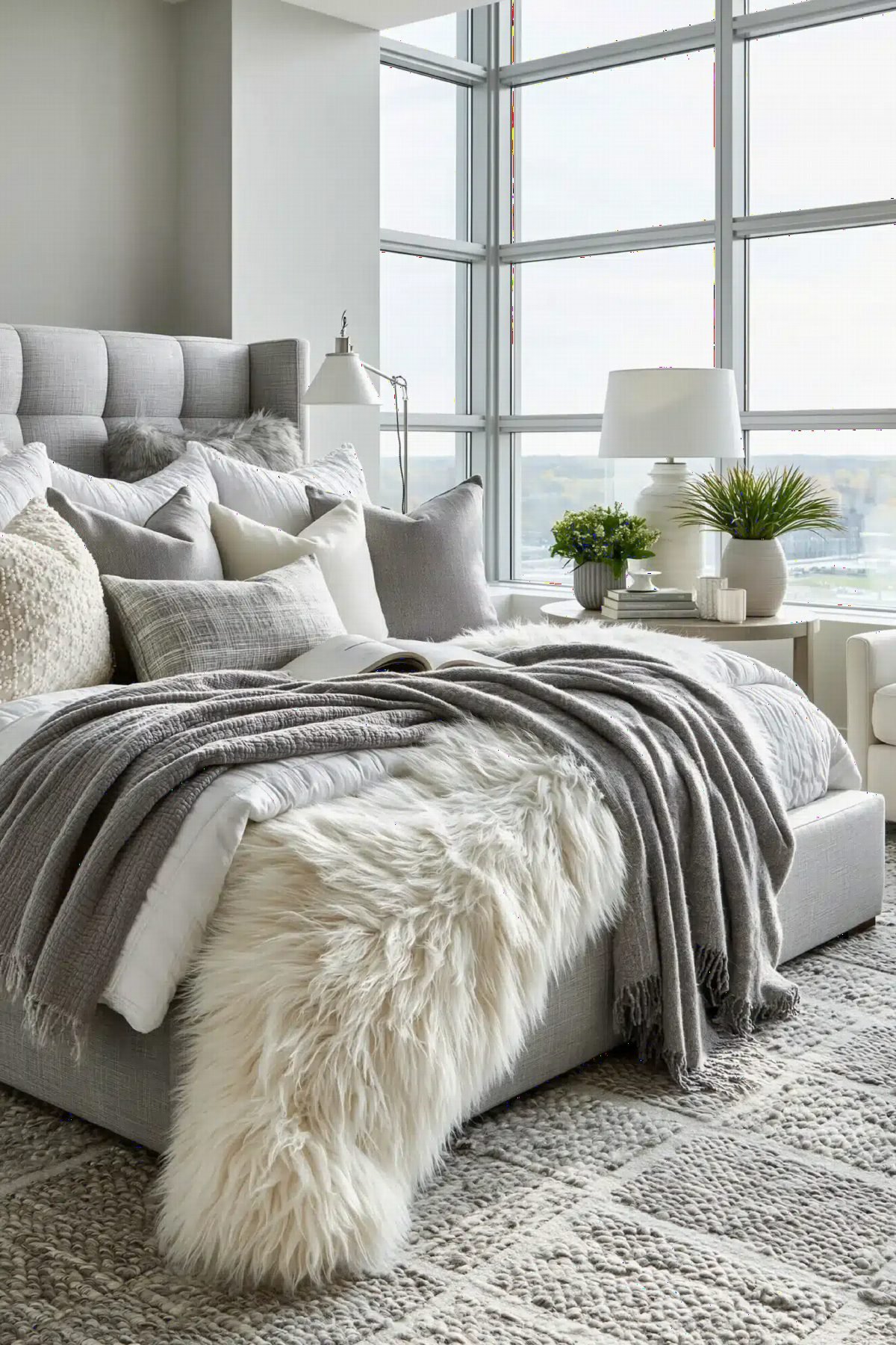 Layered Grey Textures and White