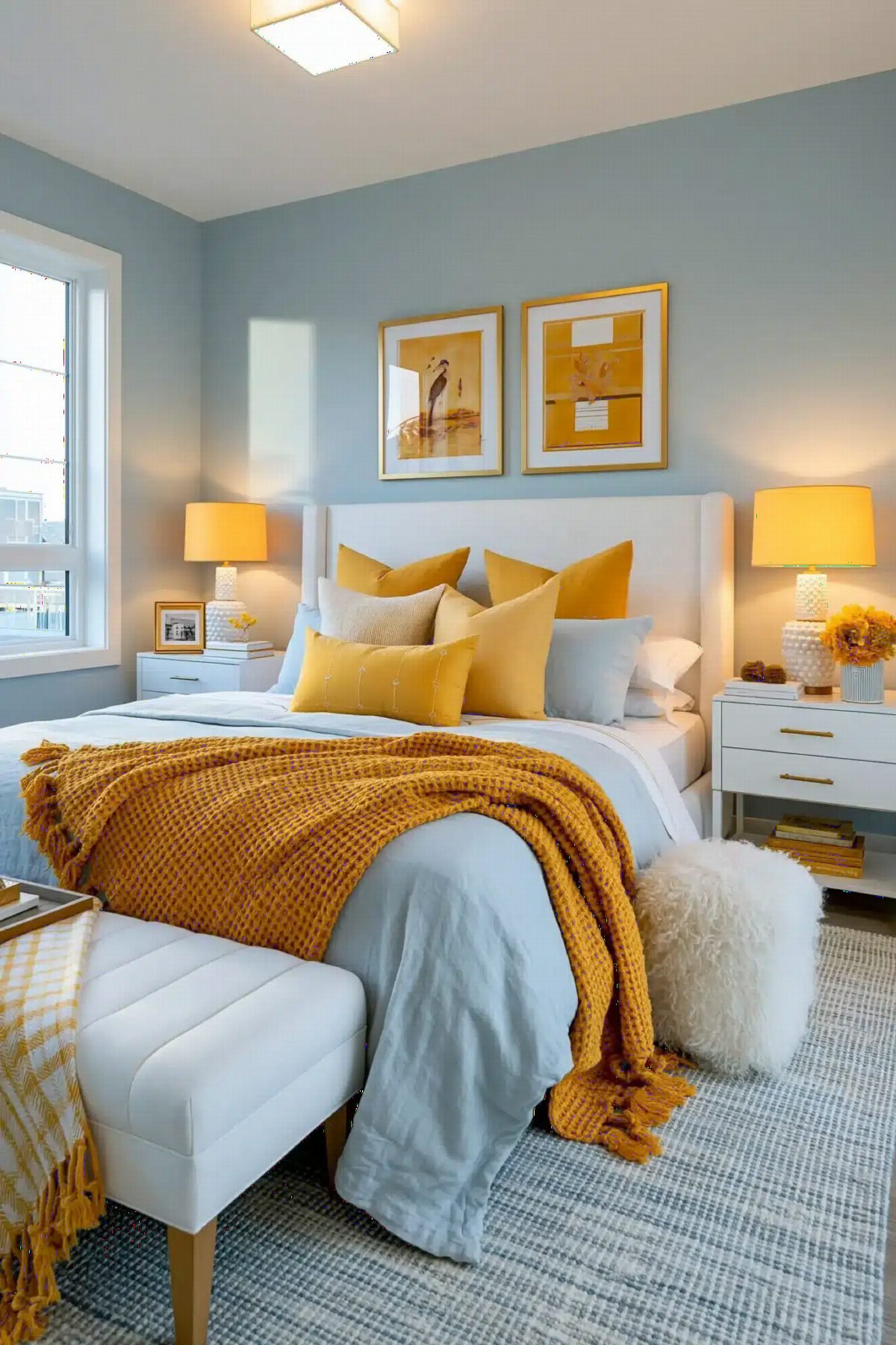Butter Yellow and Soft Blue Layers
