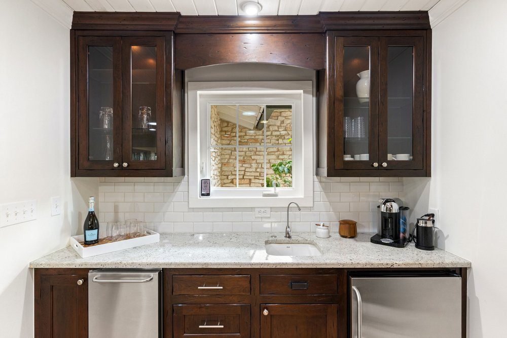 Dark Walnut and Speckled Granite