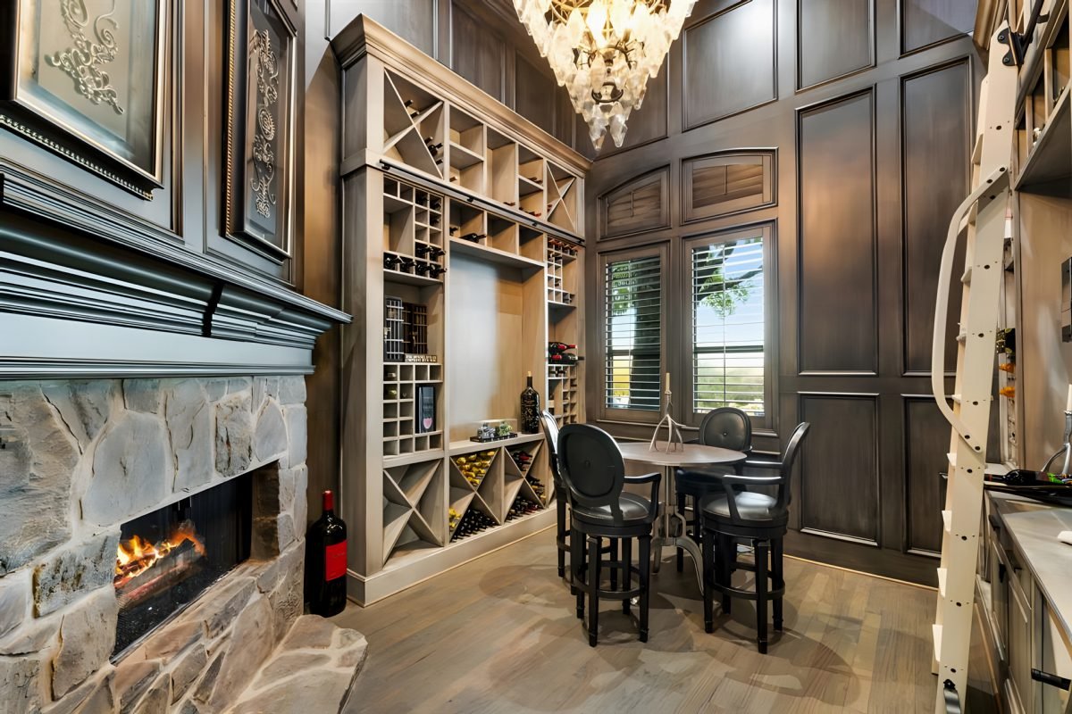Cozy Stone and Dark Wood