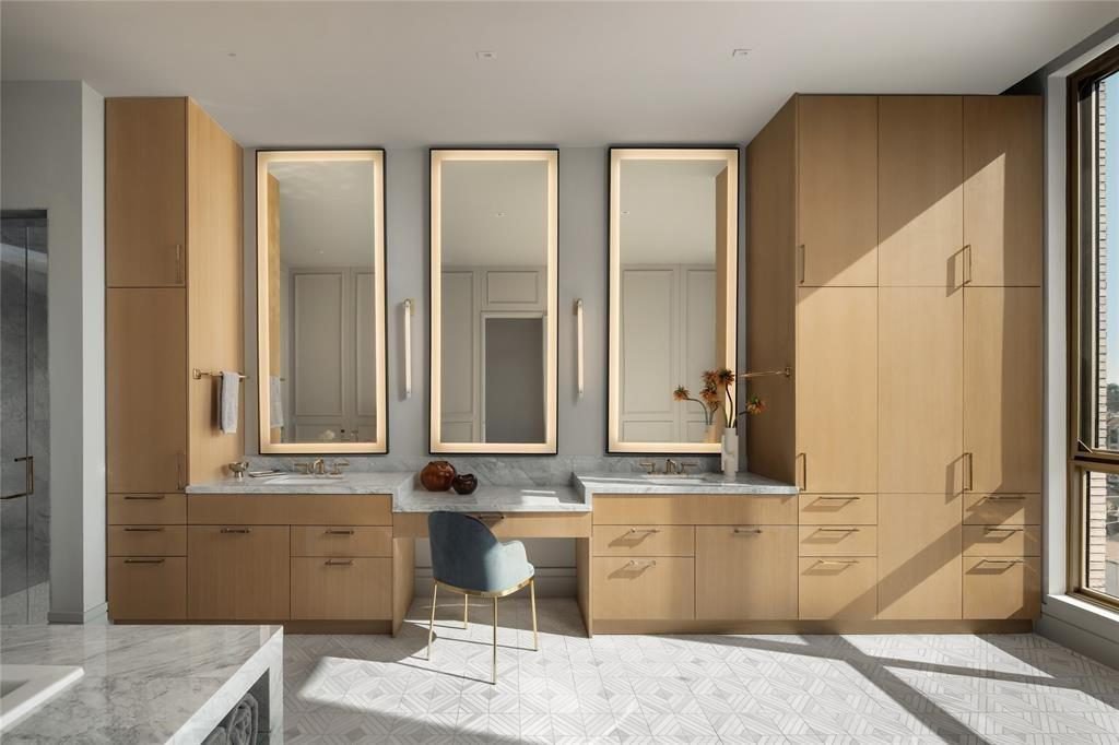 Honey Oak and Marble Light