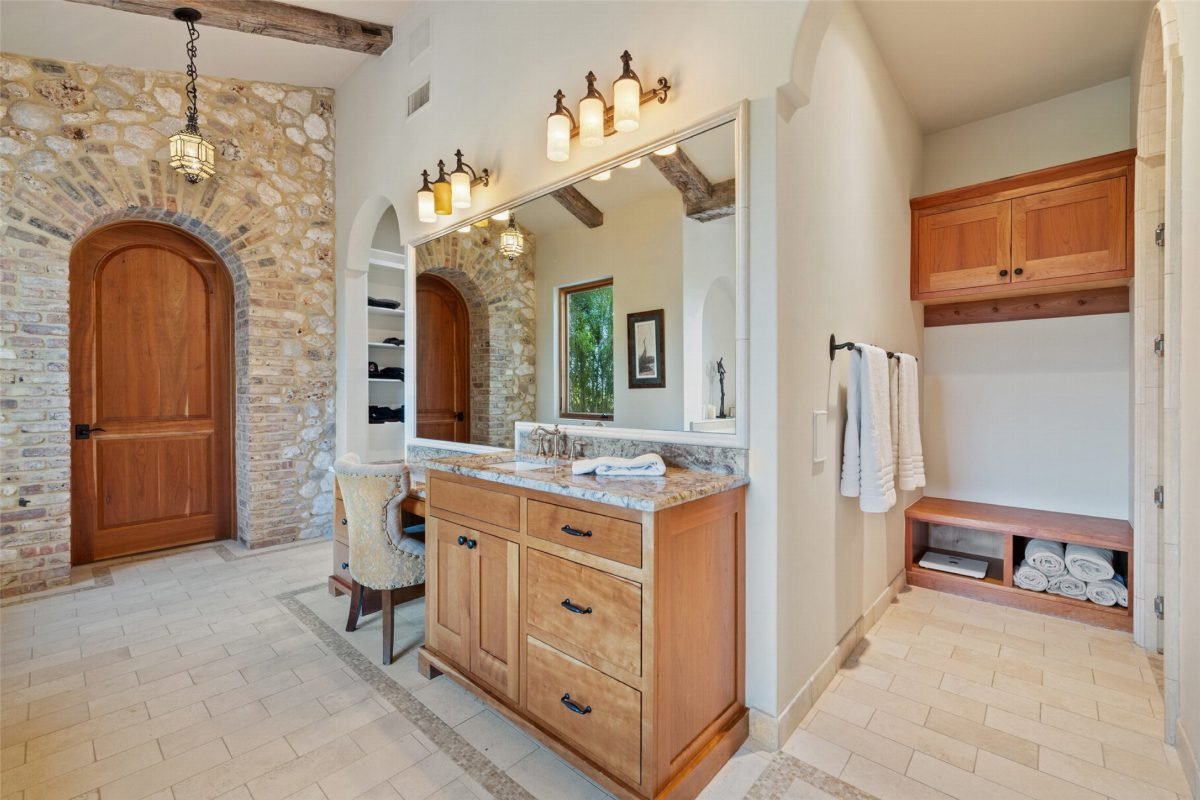 Rustic Timber and Stone Comfort