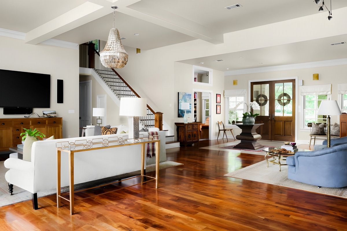 Glossy Walnut and Crisp Whites