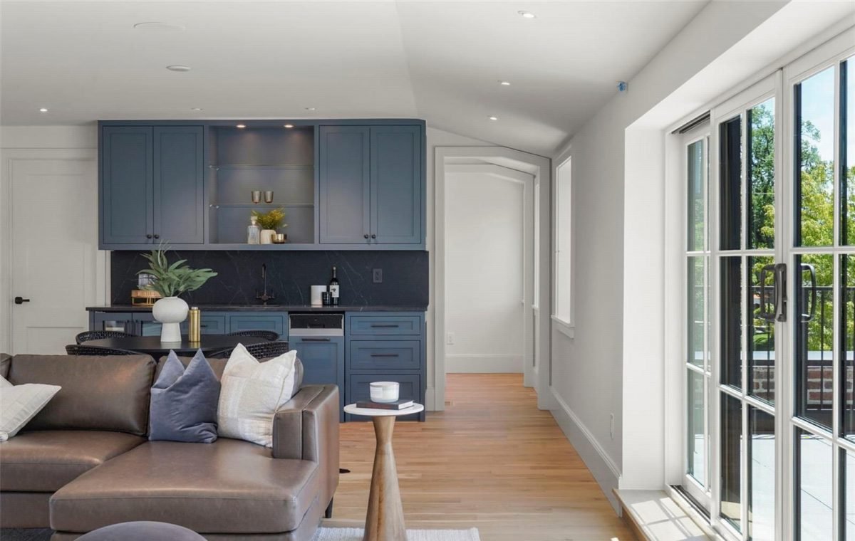 Slate Blue and Warm Oak