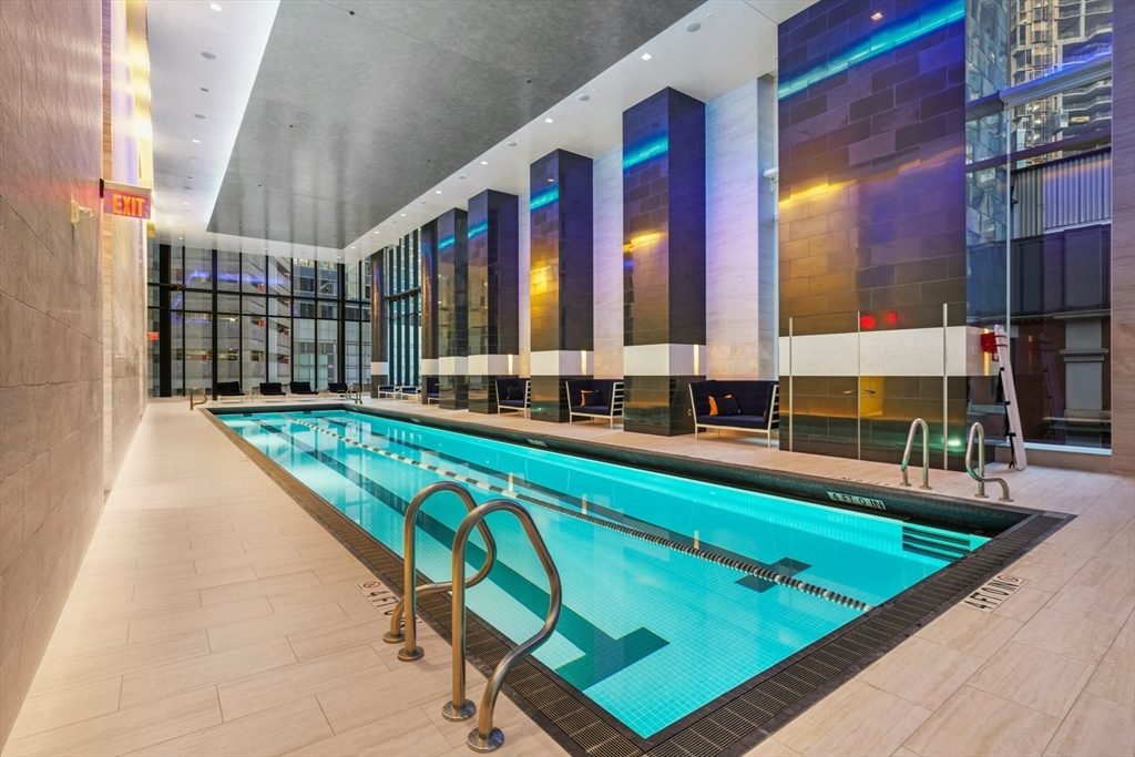 Illuminated Turquoise Indoor Pool