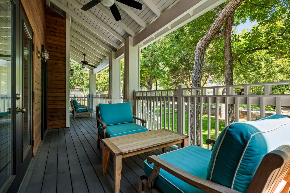 Weathered Teal and Gray Porch