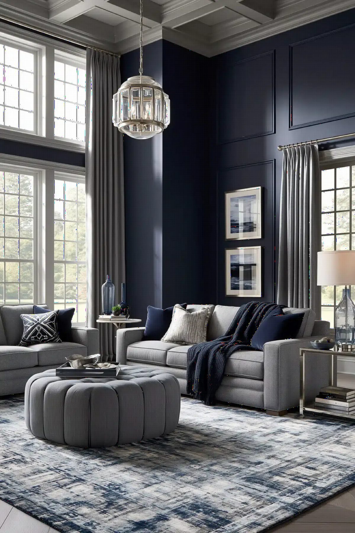 7 Chic Navy Blue and Grey Living Room Ideas for 2026