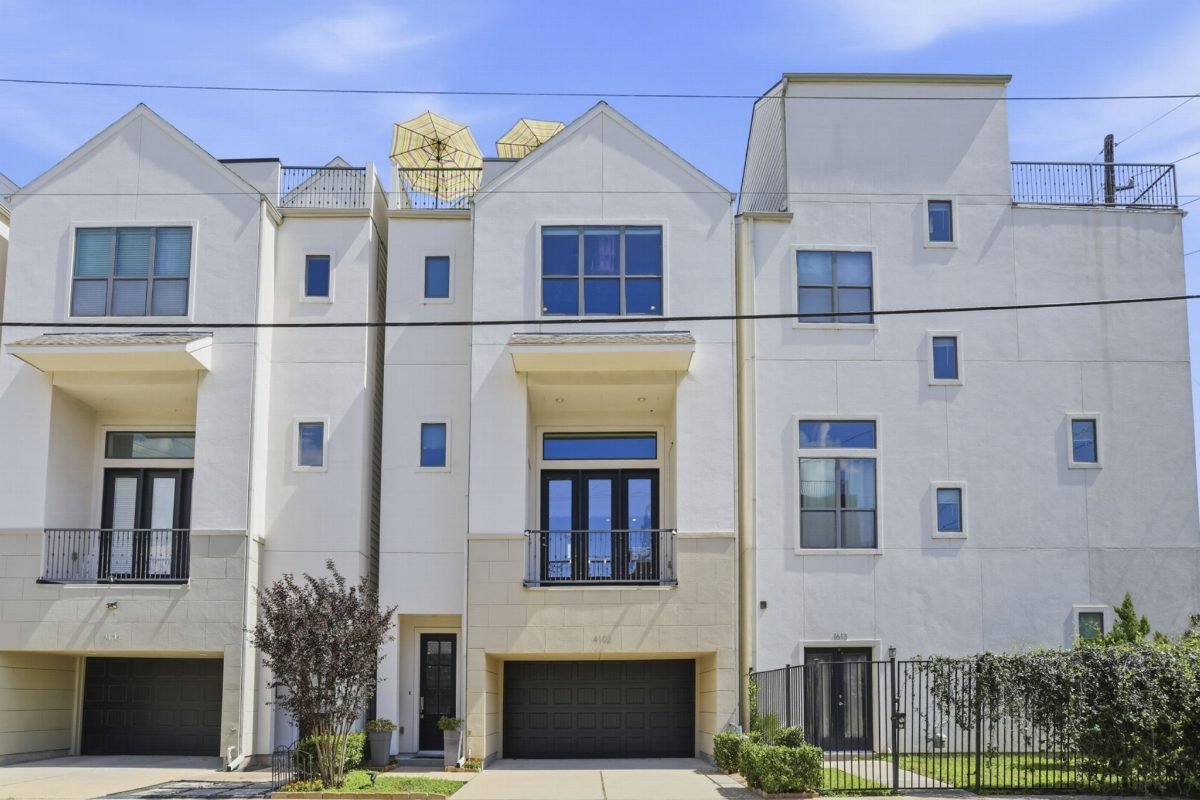 Crisp White Townhome with Beige Accents