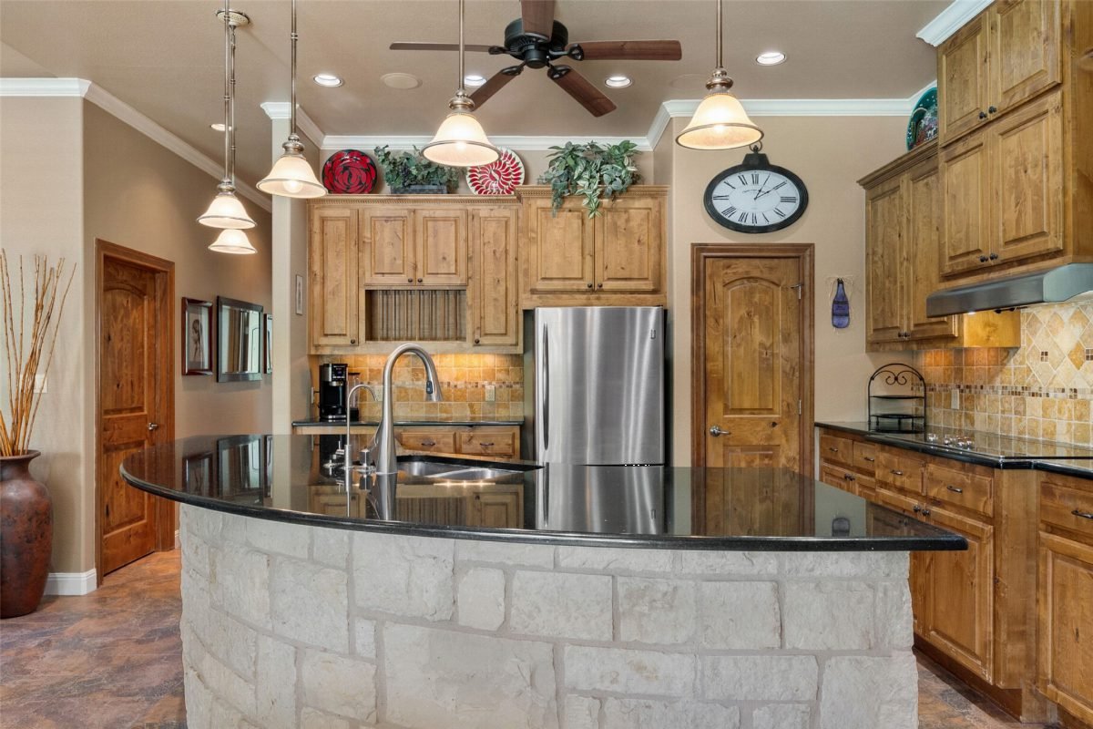 Rustic Stone and Honey Wood