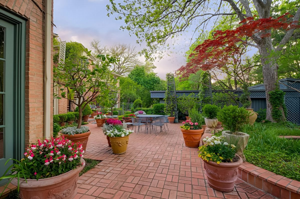 Terracotta Pots on Red Brick