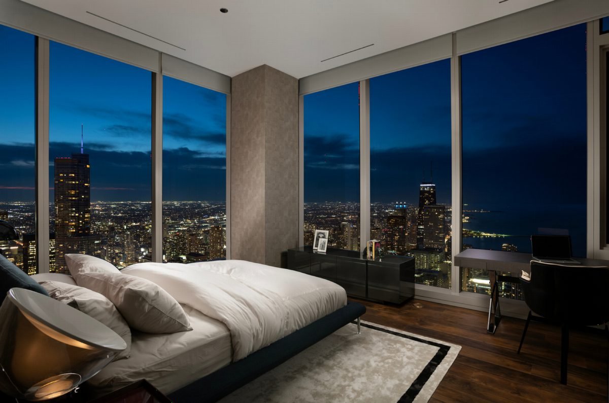 Cityscape Bedroom in Midnight Blue