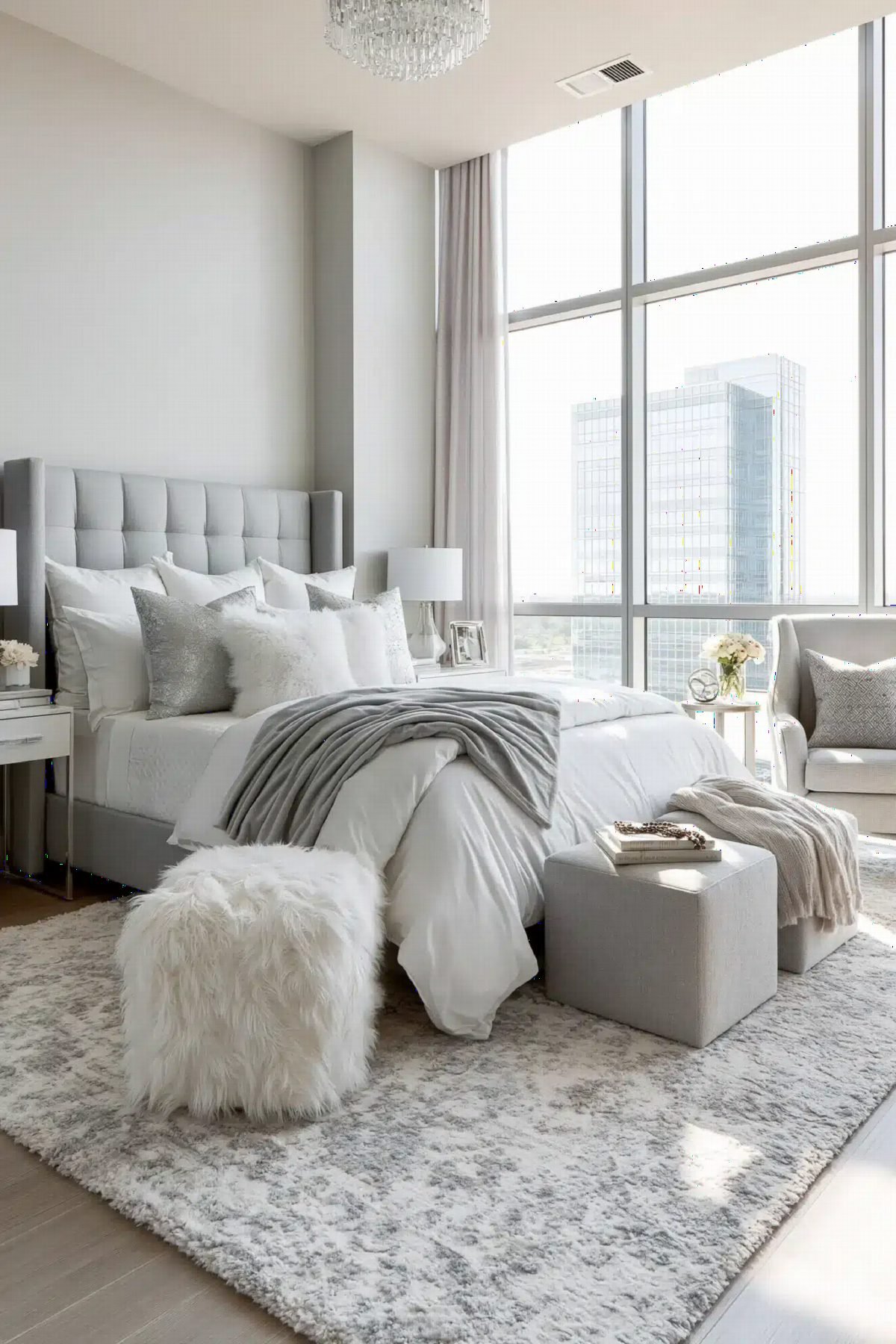 Plush Grey and White Layers