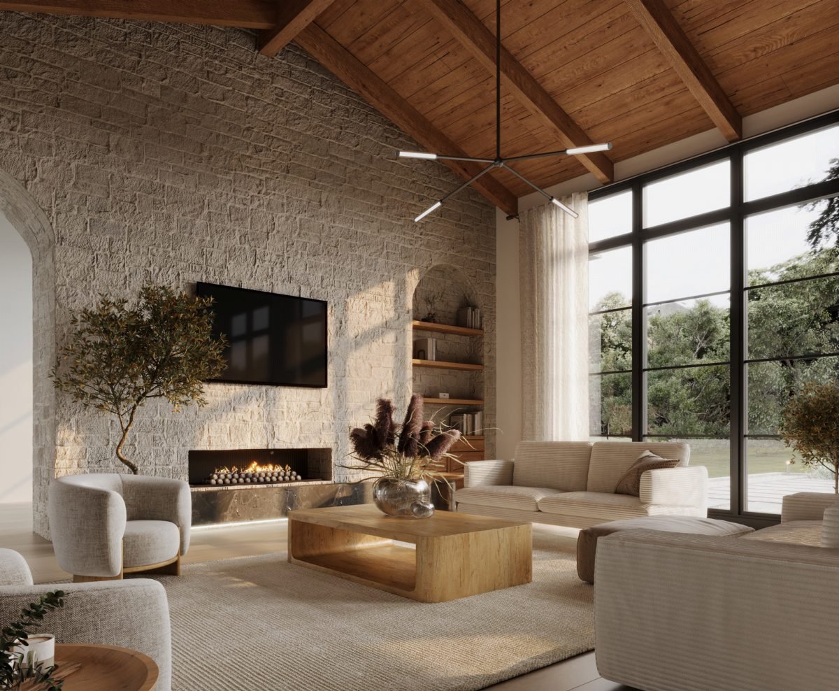 Textured Lime Plaster and Timber