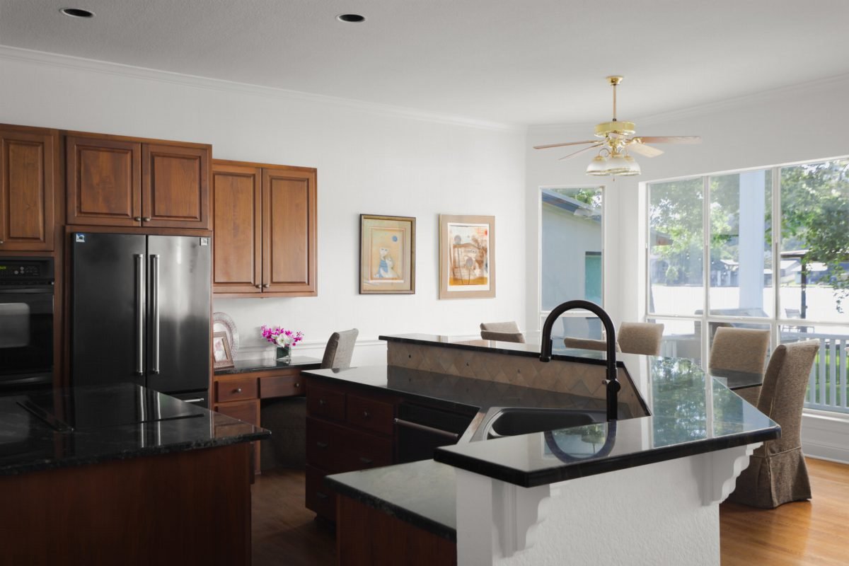 Walnut Warmth and Glass Tops