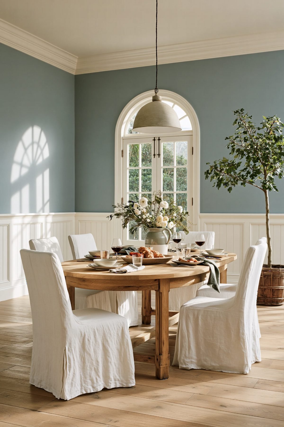 Slate Blue and Rustic Oak