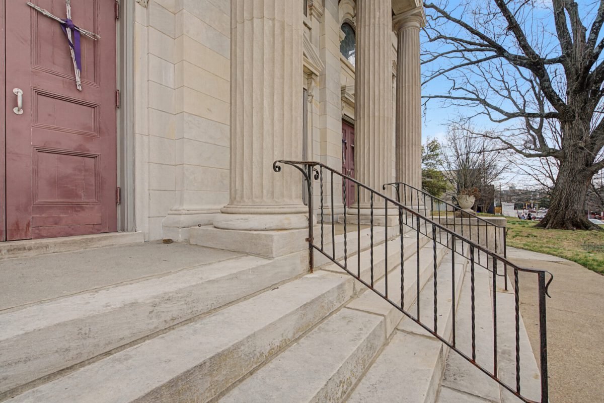 Weathered Red and Limestone Steps