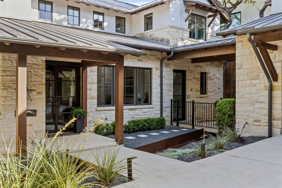 Sunlit Stone and Corten Steel
