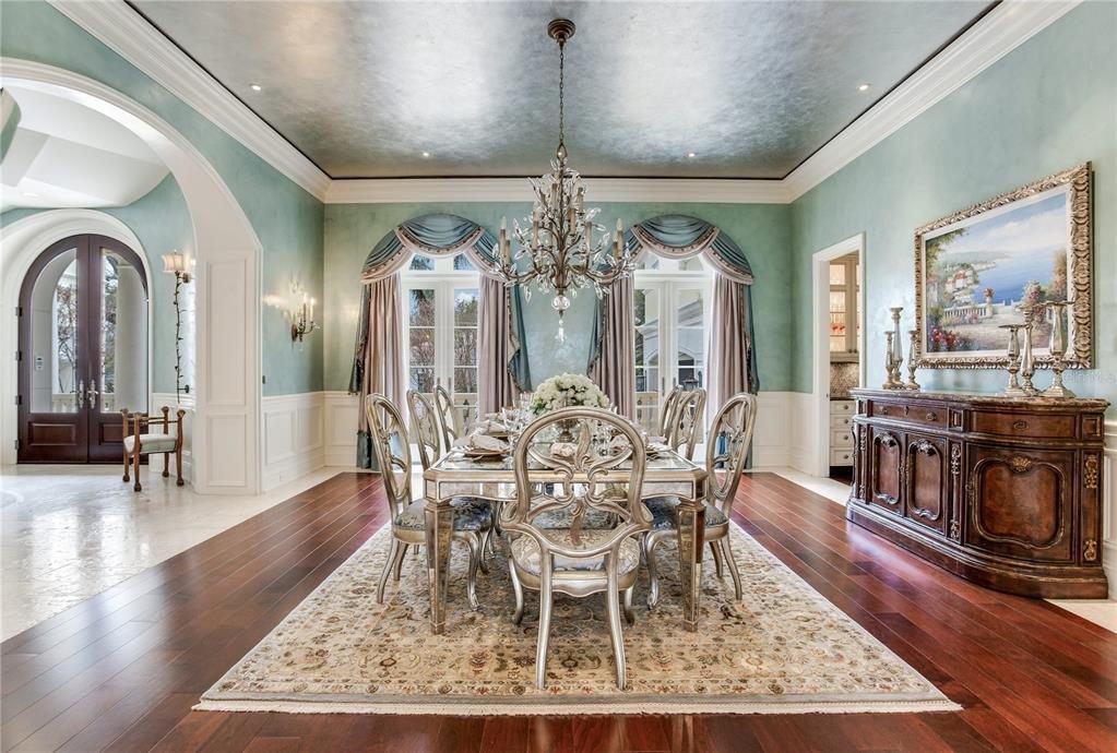 Seafoam Grandeur and Silver Chairs
