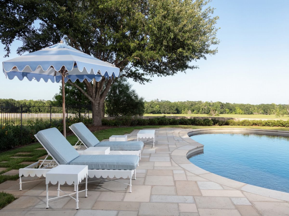 Powder Blue Poolside Retreat