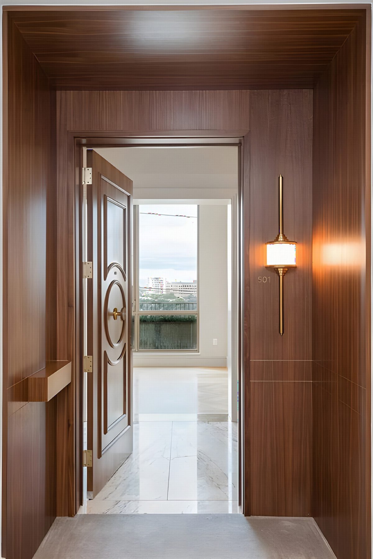 Walnut Wood and Brass Glow